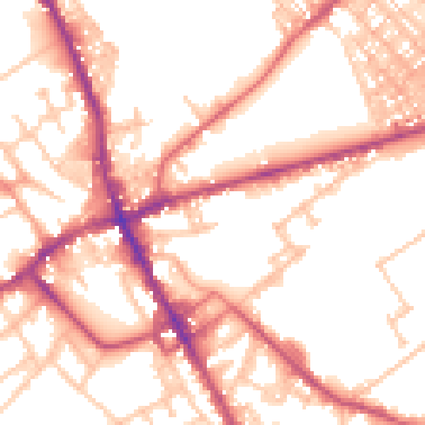 Daytime road noise heatmap for ST6 1DU