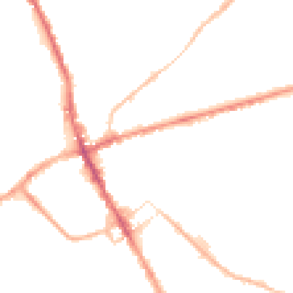 Night-time road noise heatmap for ST6 1DU