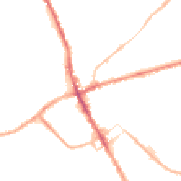 Night-time road noise heatmap for ST6 1DW