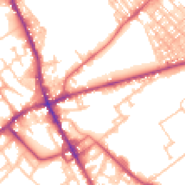 Daytime road noise heatmap for ST6 1DY