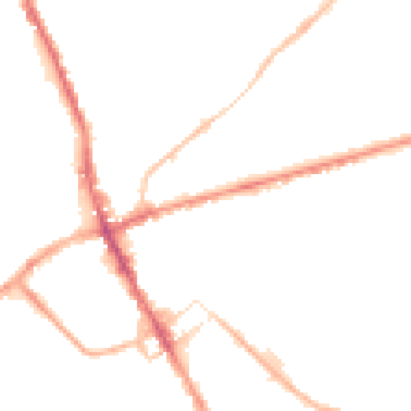 Night-time road noise heatmap for ST6 1DY