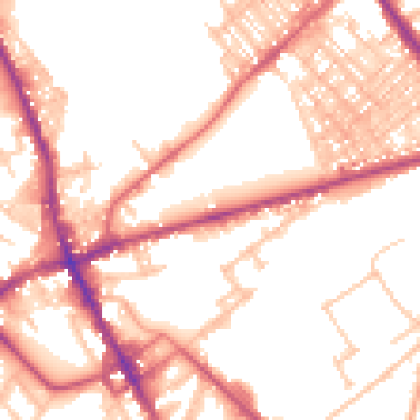 Daytime road noise heatmap for ST6 1EA