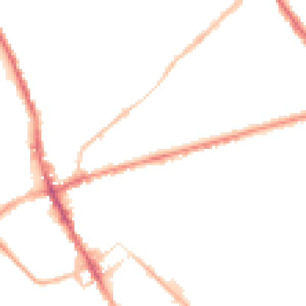 Night-time road noise heatmap for ST6 1EA