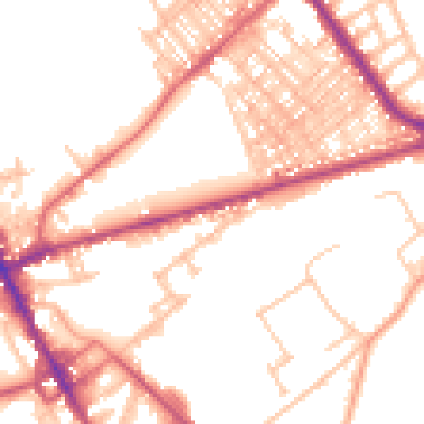 Daytime road noise heatmap for ST6 1EB