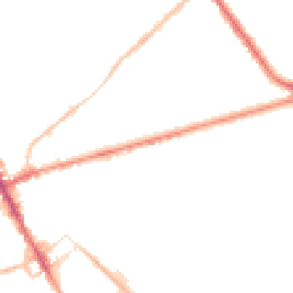 Night-time road noise heatmap for ST6 1EB