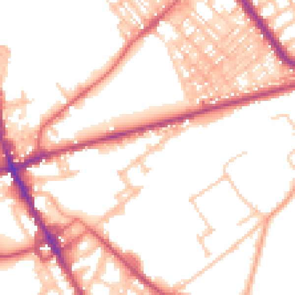 Daytime road noise heatmap for ST6 1ED