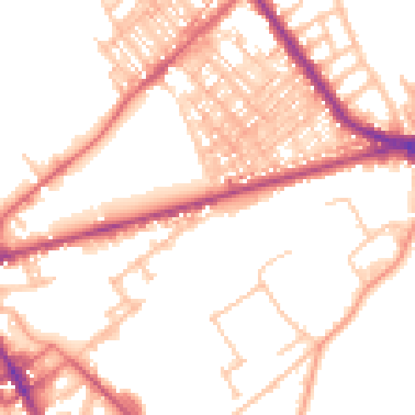 Daytime road noise heatmap for ST6 1EF