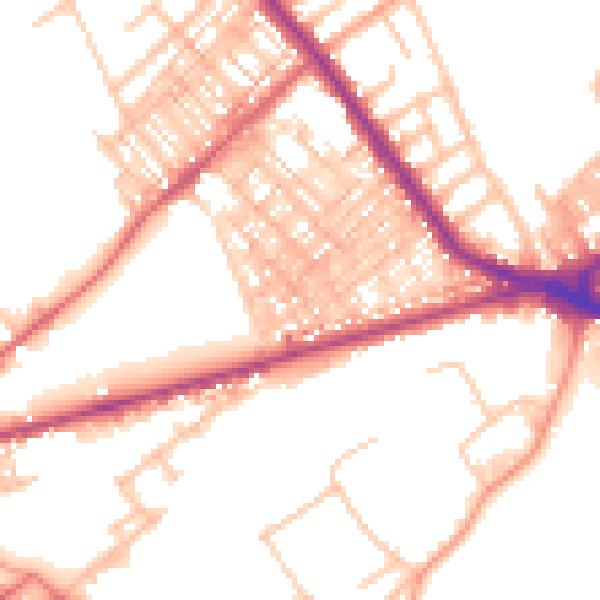Daytime road noise heatmap for ST6 1EH