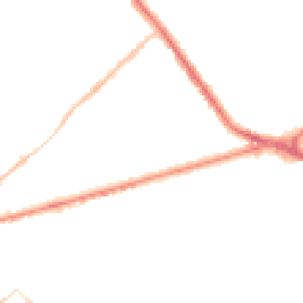 Night-time road noise heatmap for ST6 1EH