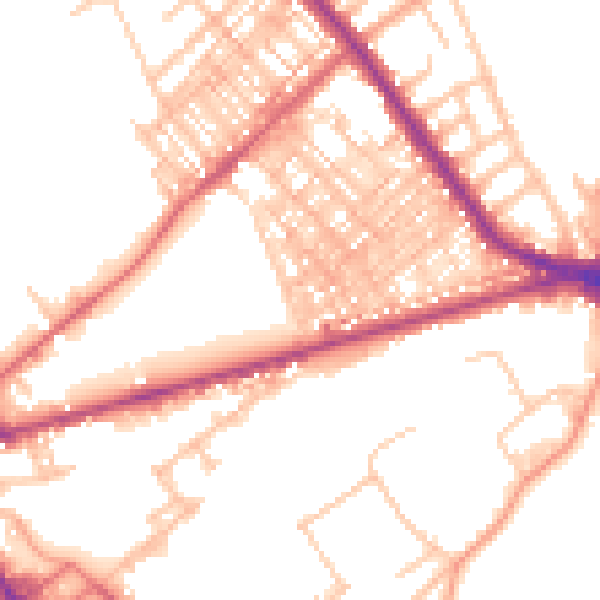 Daytime road noise heatmap for ST6 1EJ