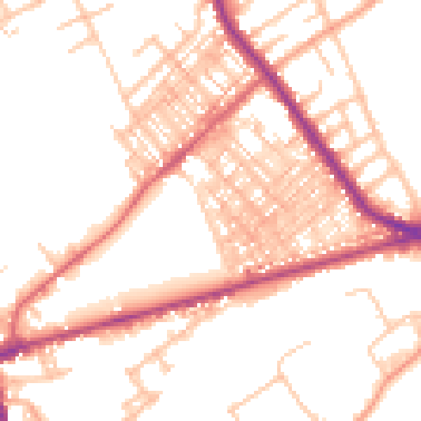 Daytime road noise heatmap for ST6 1EL