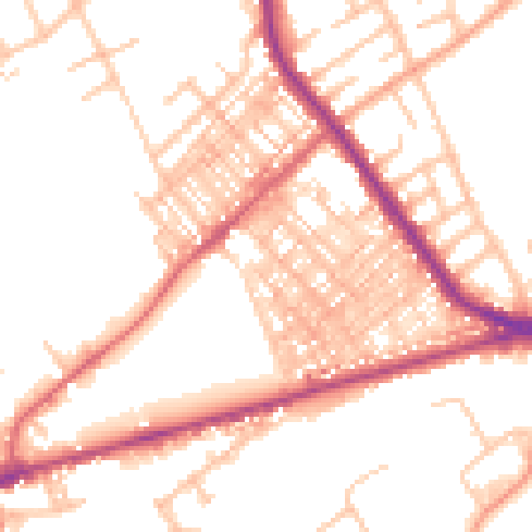 Daytime road noise heatmap for ST6 1EN