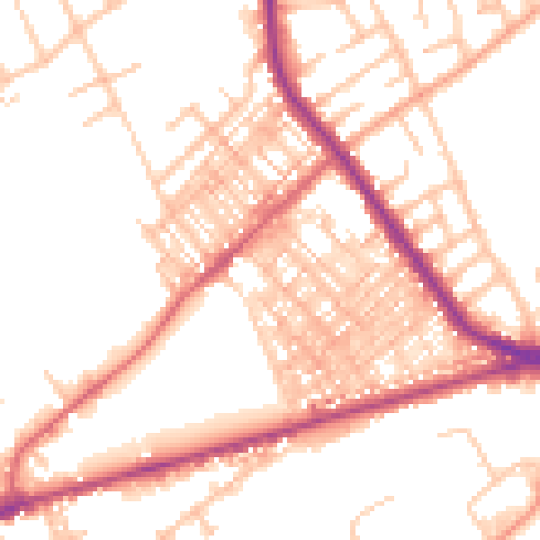 Daytime road noise heatmap for ST6 1EP