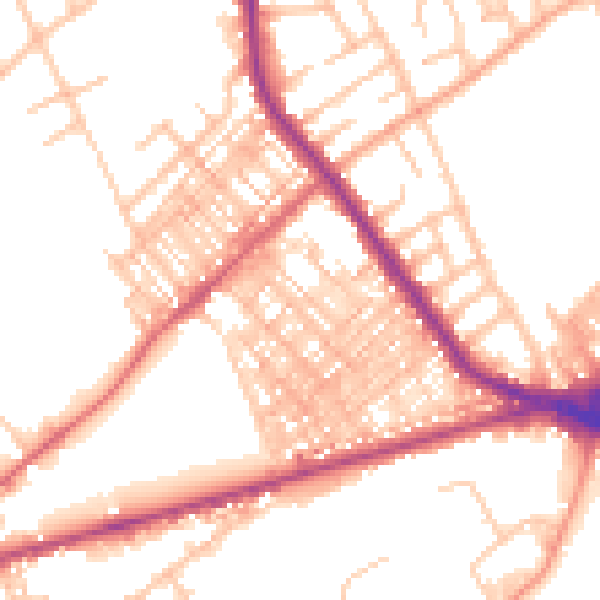Daytime road noise heatmap for ST6 1ES