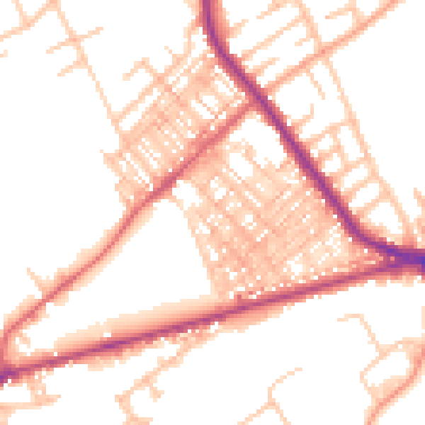 Daytime road noise heatmap for ST6 1EU