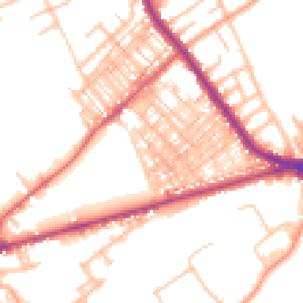 Daytime road noise heatmap for ST6 1EZ