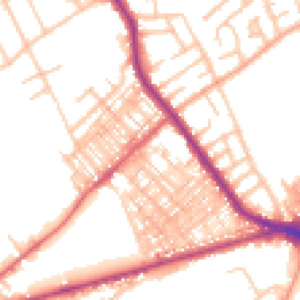 Daytime road noise heatmap for ST6 1HL