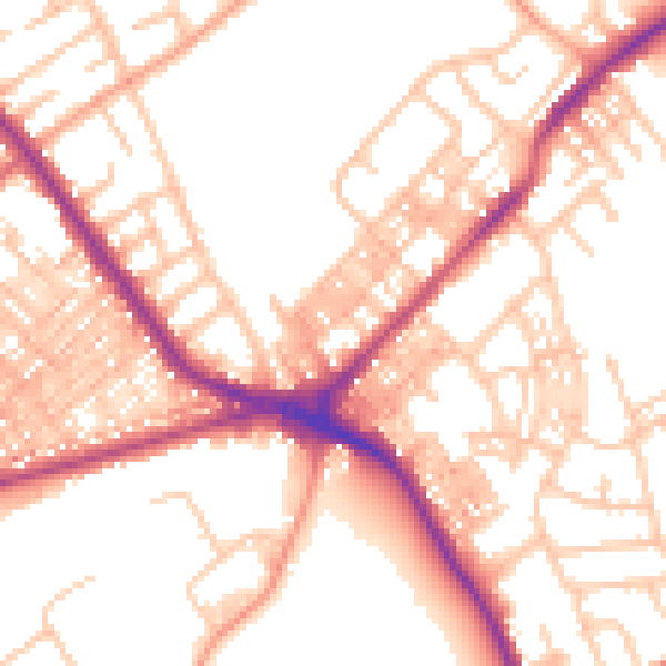 Daytime road noise heatmap for ST6 1JE