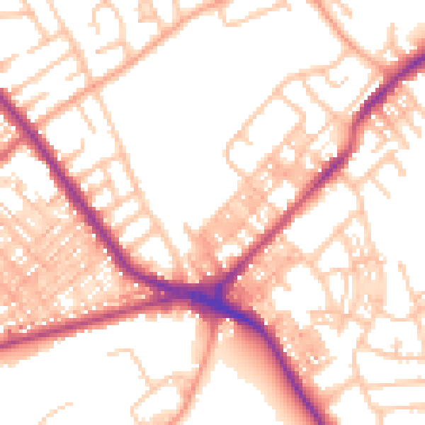Daytime road noise heatmap for ST6 1JU