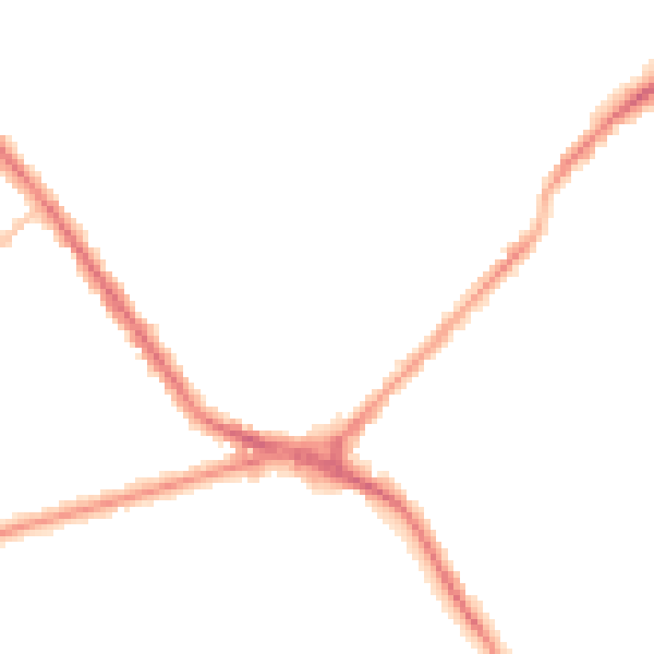 Night-time road noise heatmap for ST6 1JU