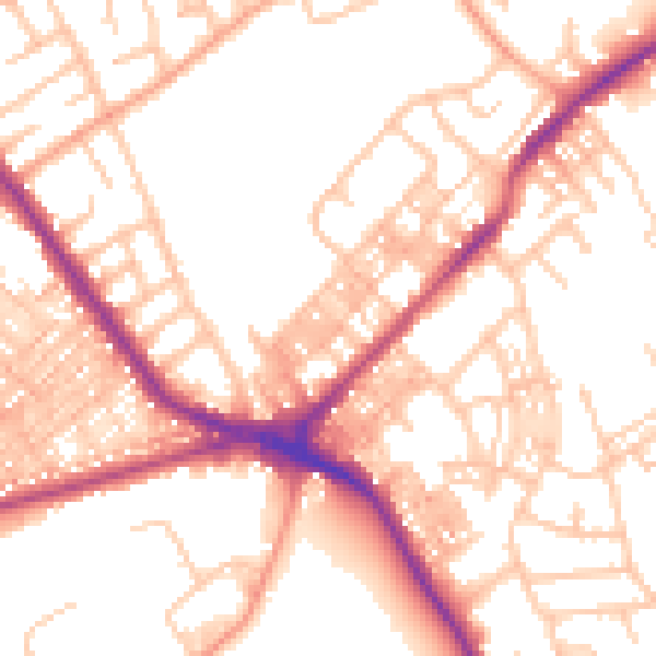 Daytime road noise heatmap for ST6 1LB