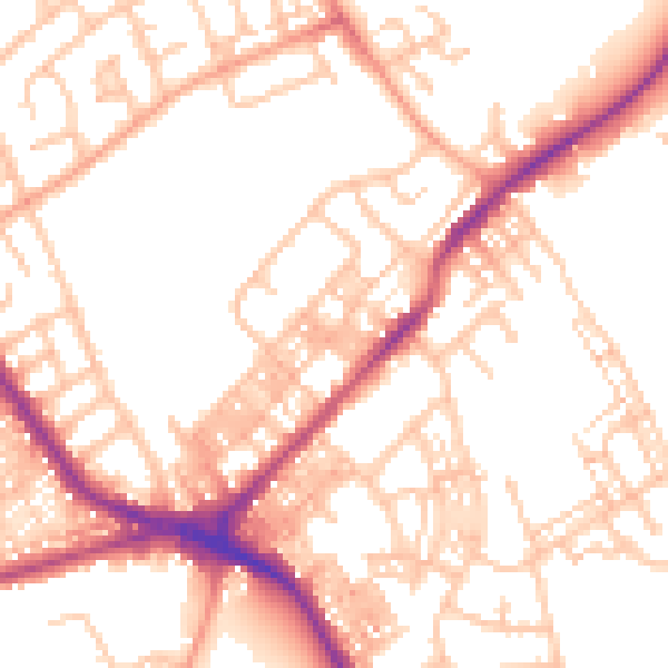 Daytime road noise heatmap for ST6 1LG