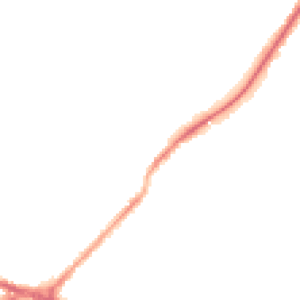 Night-time road noise heatmap for ST6 1NN