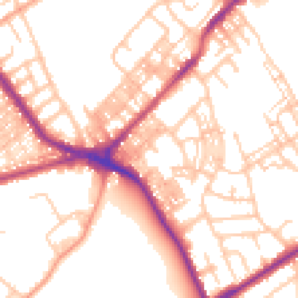 Daytime road noise heatmap for ST6 1PD