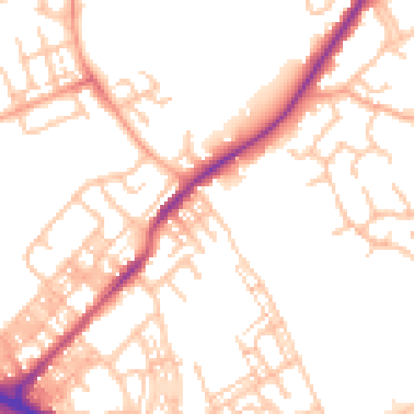 Daytime road noise heatmap for ST6 1PP