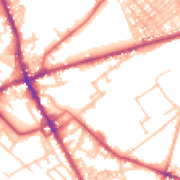 Daytime road noise heatmap for ST6 1QX