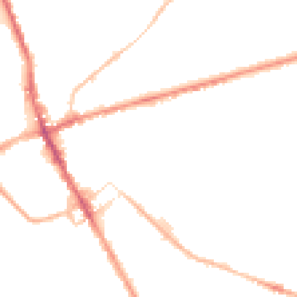 Night-time road noise heatmap for ST6 1QX