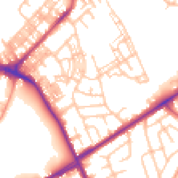 Daytime road noise heatmap for ST6 1RT