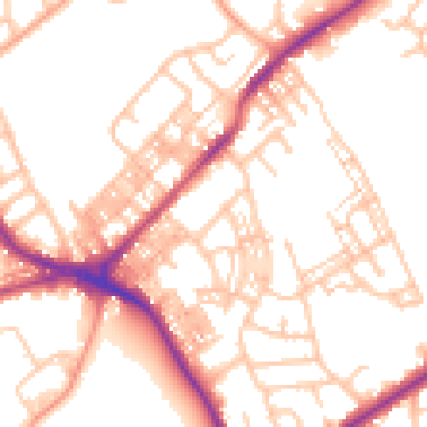 Daytime road noise heatmap for ST6 1SA