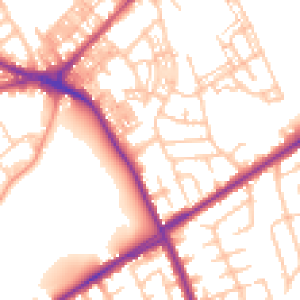Daytime road noise heatmap for ST6 1SF