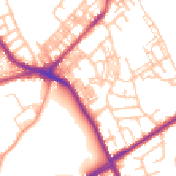 Daytime road noise heatmap for ST6 1SJ