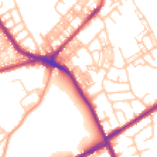 Daytime road noise heatmap for ST6 1SQ