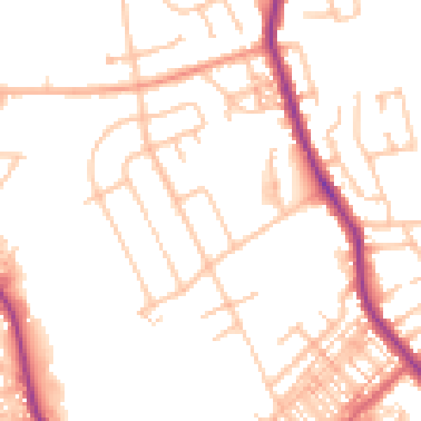 Daytime road noise heatmap for ST6 7AJ