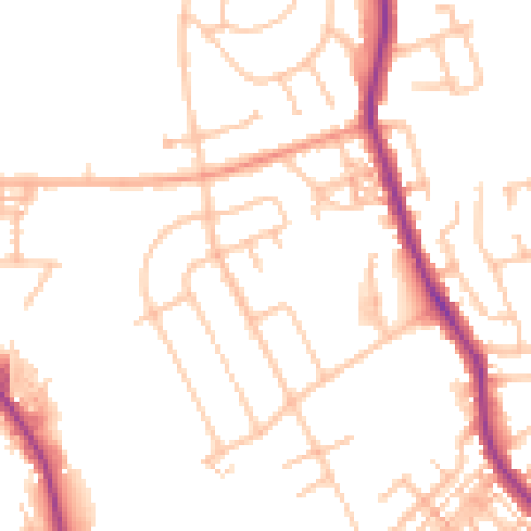 Daytime road noise heatmap for ST6 7AX