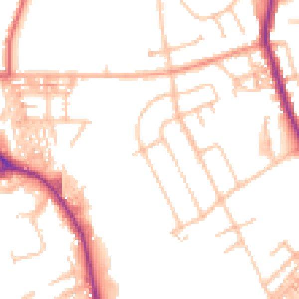 Daytime road noise heatmap for ST6 7BG