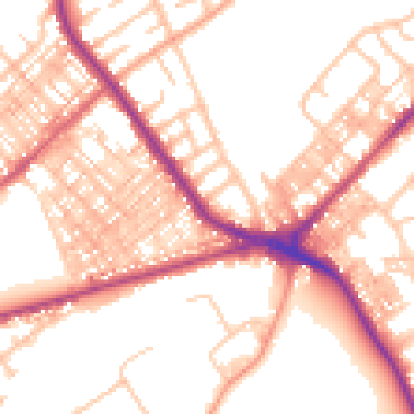 Daytime road noise heatmap for ST6 7DG