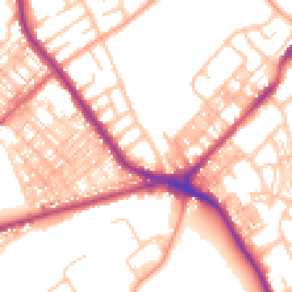 Daytime road noise heatmap for ST6 7DJ