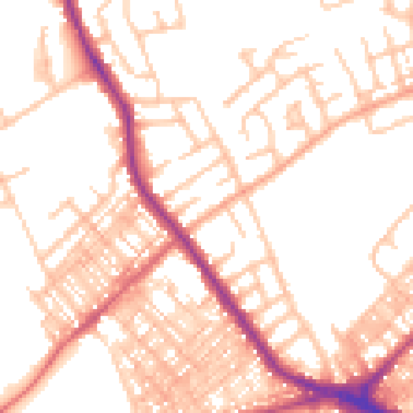 Daytime road noise heatmap for ST6 7EE