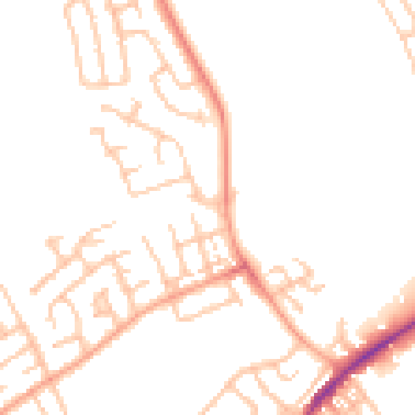 Daytime road noise heatmap for ST6 7FA