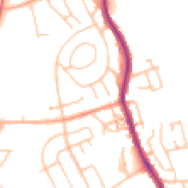 Daytime road noise heatmap for ST6 7HT