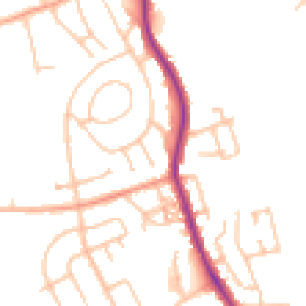 Daytime road noise heatmap for ST6 7HX