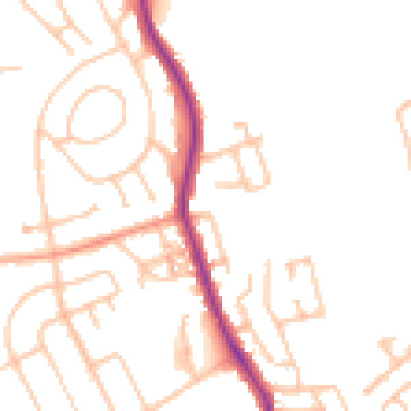 Daytime road noise heatmap for ST6 7JN