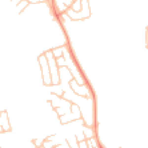 Daytime road noise heatmap for ST6 7NE