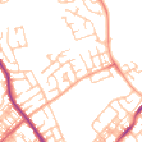 Daytime road noise heatmap for ST6 7NY