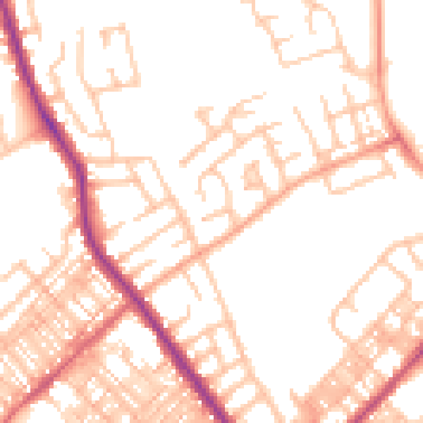 Daytime road noise heatmap for ST6 7PJ