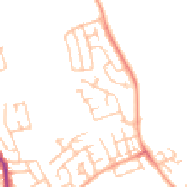 Daytime road noise heatmap for ST6 7QE